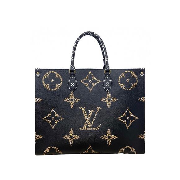 Louis Vuitton OnTheGo Fabric Interior Jungle Monogram Giant Tote GM Black/Brown - Picture 1 of 12